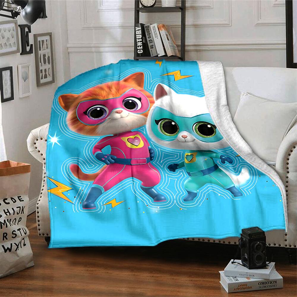 1Pc Cat Adventure Blanket For Couch Bed Plush Cozy Fuzzy Blanket Super Soft Warm Blankets For Fall And Winter 0918266