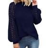 Spring Autumn Round Neck Long Sleeve Lace Splicing Loose Top for Women T-Shirts Women’s