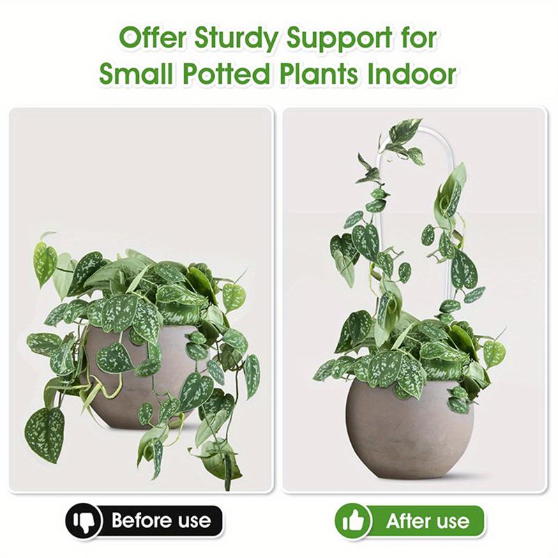 1/2Pcs Transparent U-Shaped Acrylic Vertical Garden Plant Stake Climbing Frame Durable For Indoor Vine And Flower Pot Support