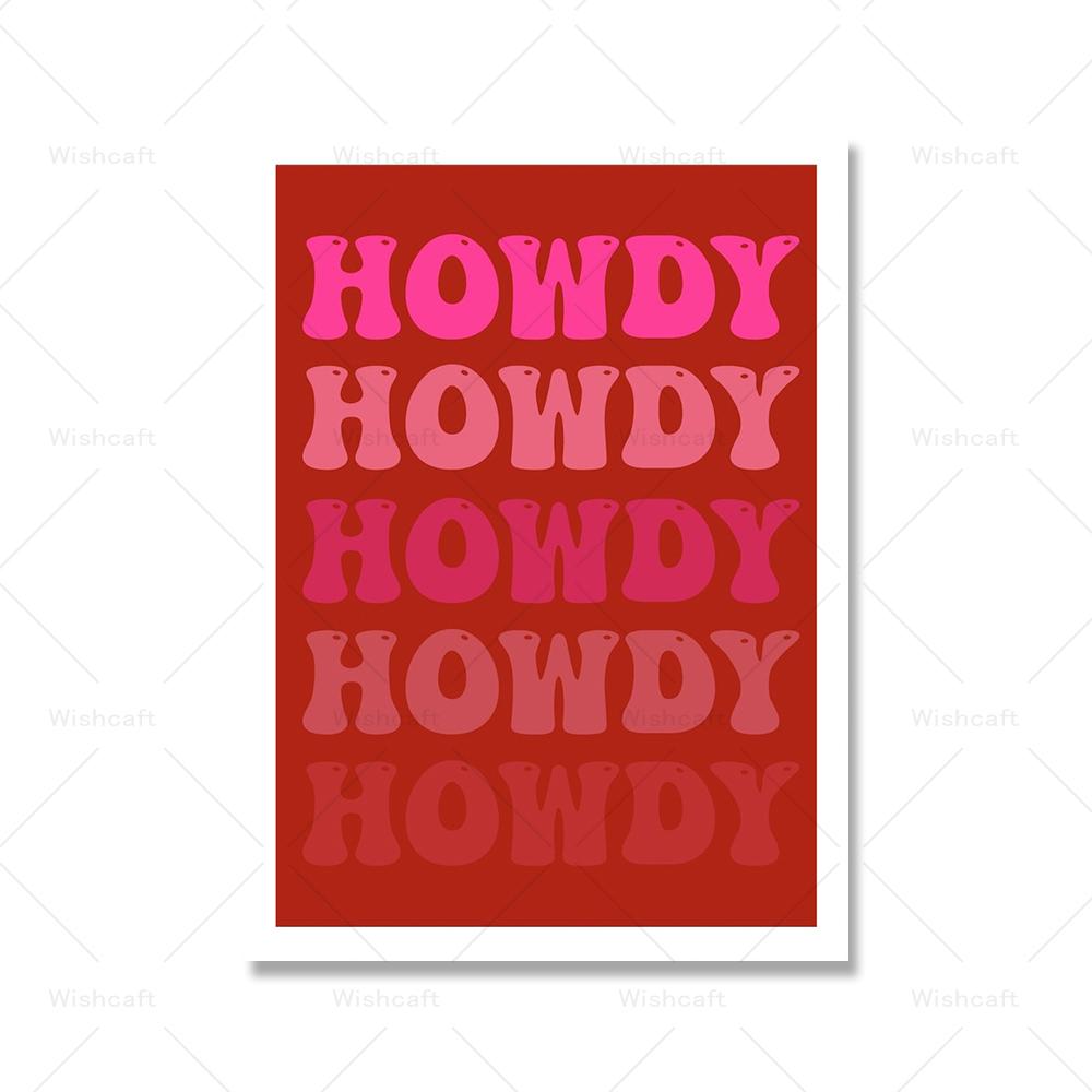 

Pink Retro Minimalism Art Prints Poster Surreal Cocktail Canvas Painting Howdy Cowgirl Wall Pictures Living Room Bar Home Decor 21x30cm No Framed