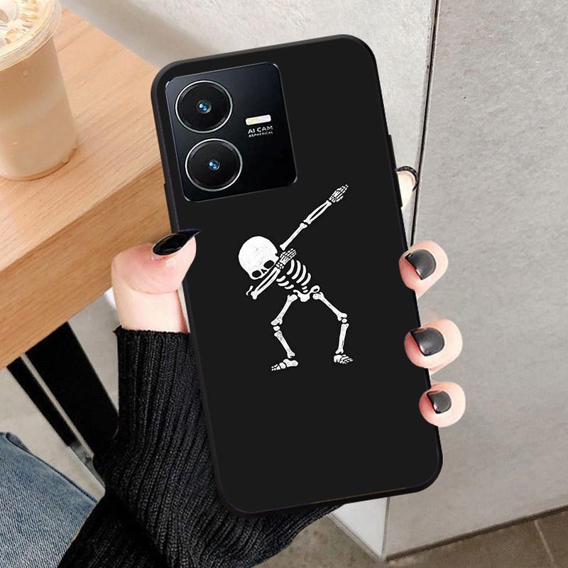 For Vivo Y22 4G Case Wolf Cat Soft Silicone Shockproof Phone Cover For Vivo V2207 V2206 Y22s Y 22 Y 22S Cases 2022 Black Bumper