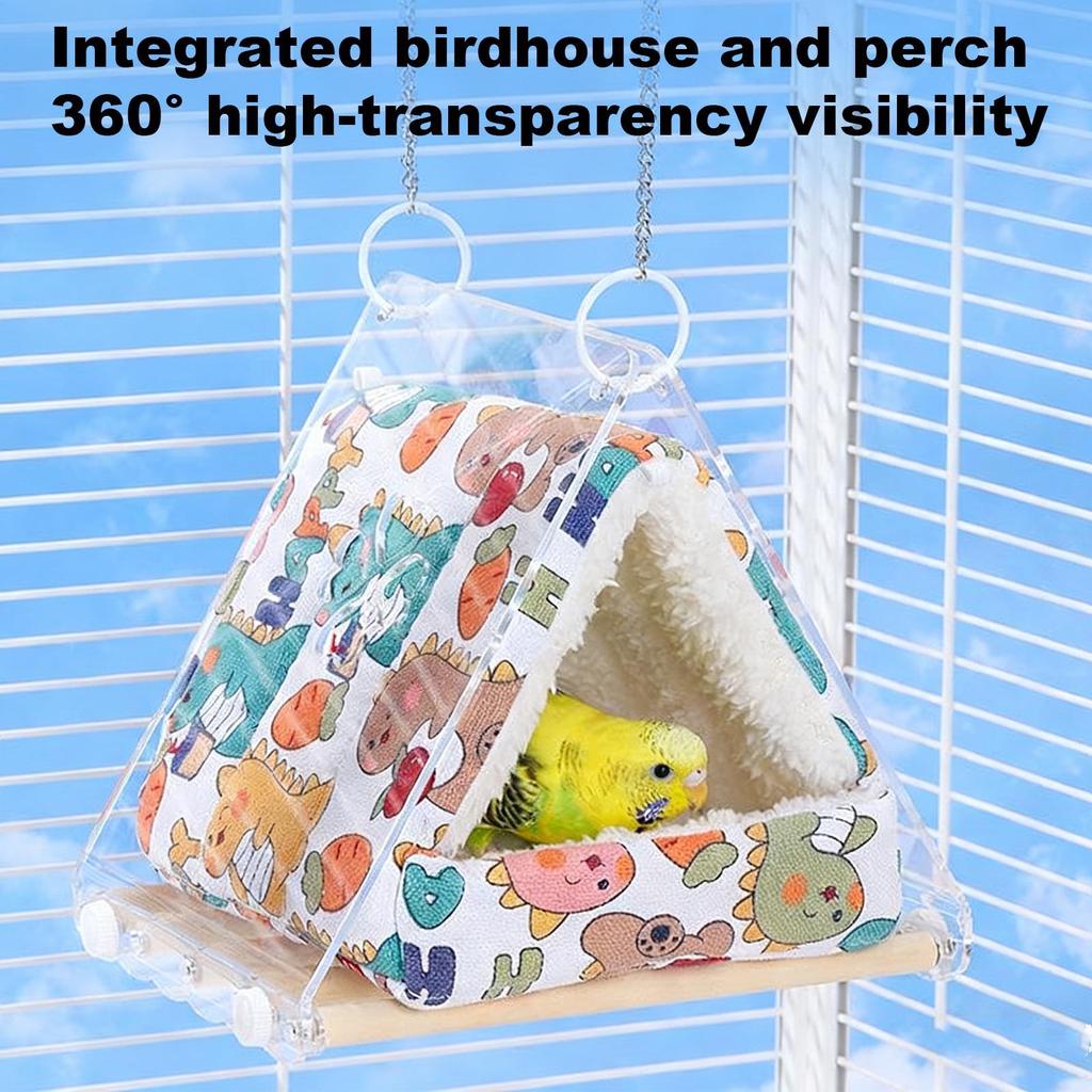 Bird Nest Warm Hangable Perch Toy Parakeet Nest For Parakeet Conure Cockatiel Canary Bunny Guinea Chinchilla Lovebird