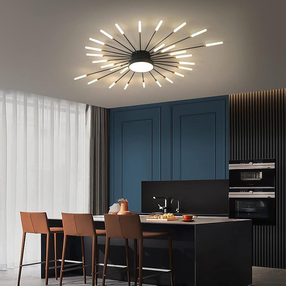 Moderne LED-Deckenleuchte, Kreativer Feuerwerks-Design-Kronleuchter, Wohnzimmer-Deckenleuchte, Bündig montierte Beleuchtung für Ausstellungsraum Schlafzimmer