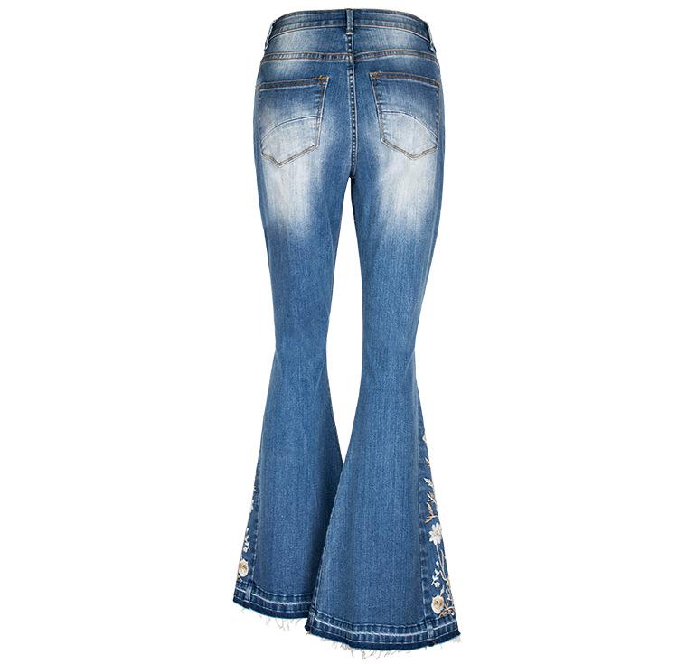 Women's 3D Embroidery Flare Jeans
