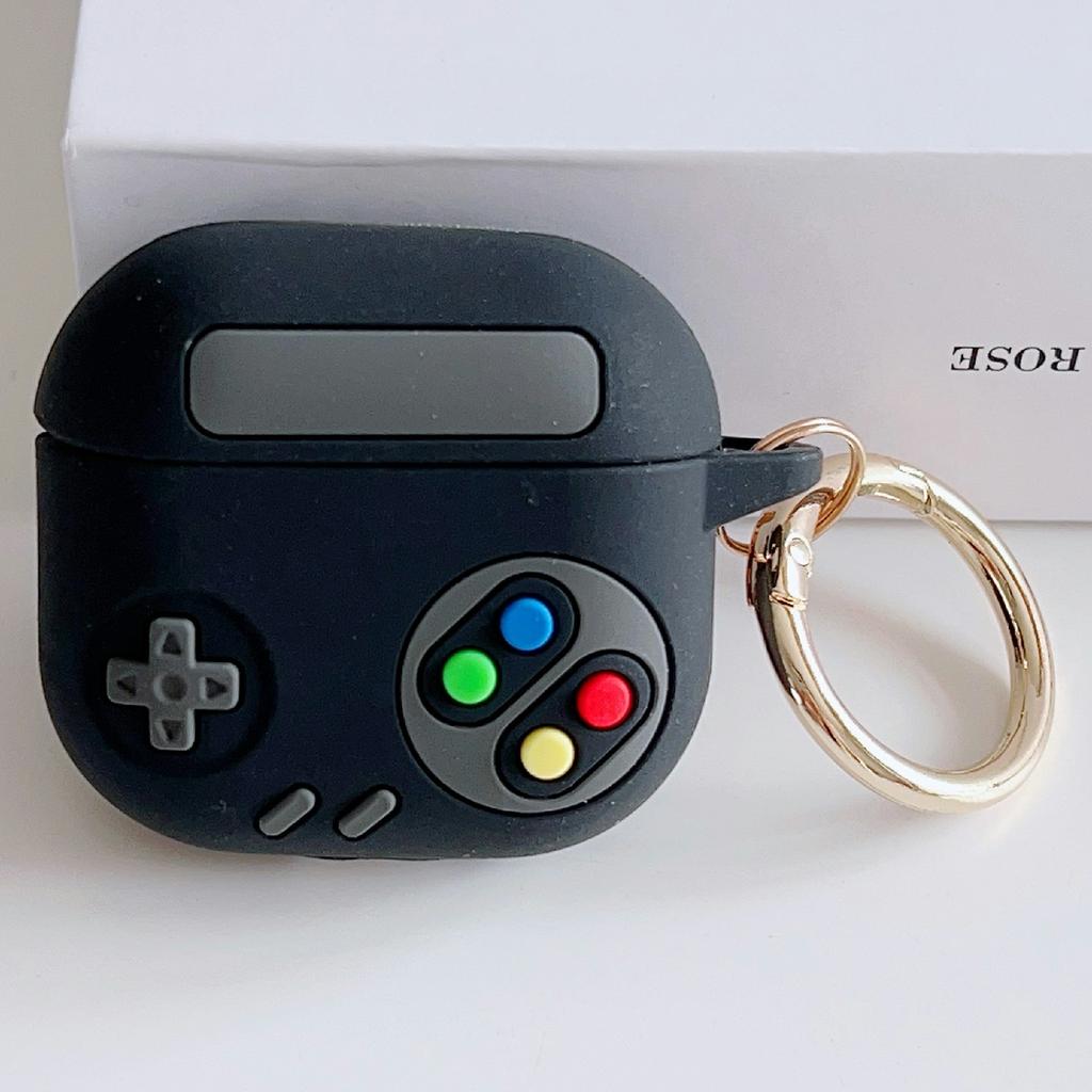 For AirPods 4 Silicone Case Game Console Shape Wireless Earbuds Shell with Hook