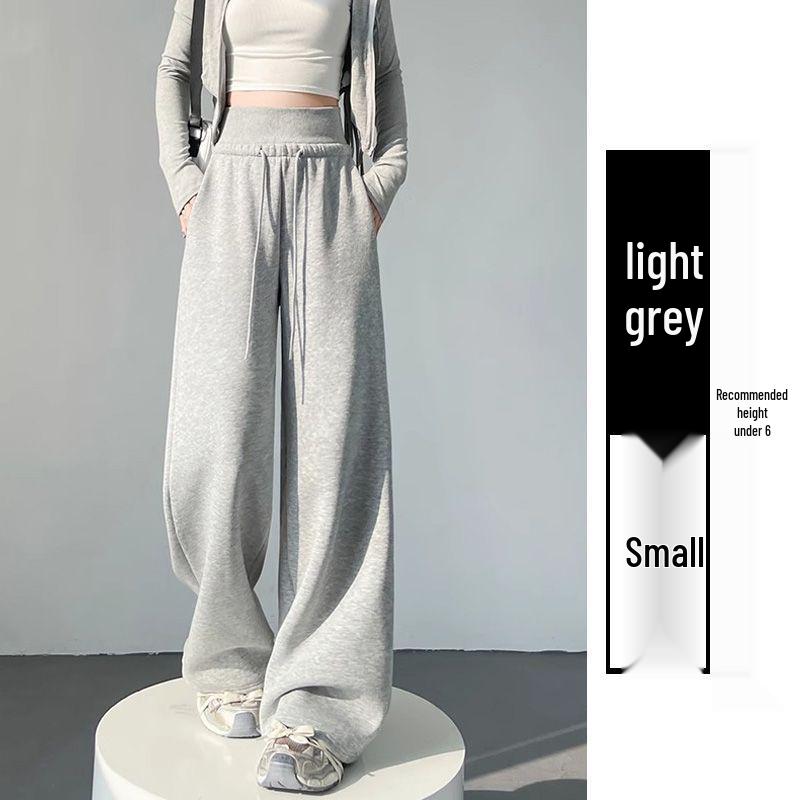 

Grey High-Waisted, Flat-Belly Sweatpants: Waist-Cinching, Straight-Leg for Petite Women; Lightweight for Spring, Summer, Autumn. M for 95-110 lbs