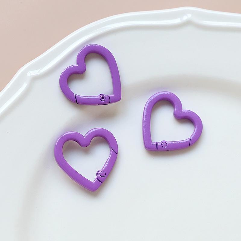 Macaron Color Heart Ring Keychain Clasp for DIY Jewelry, Bracelets, and Phone Chains