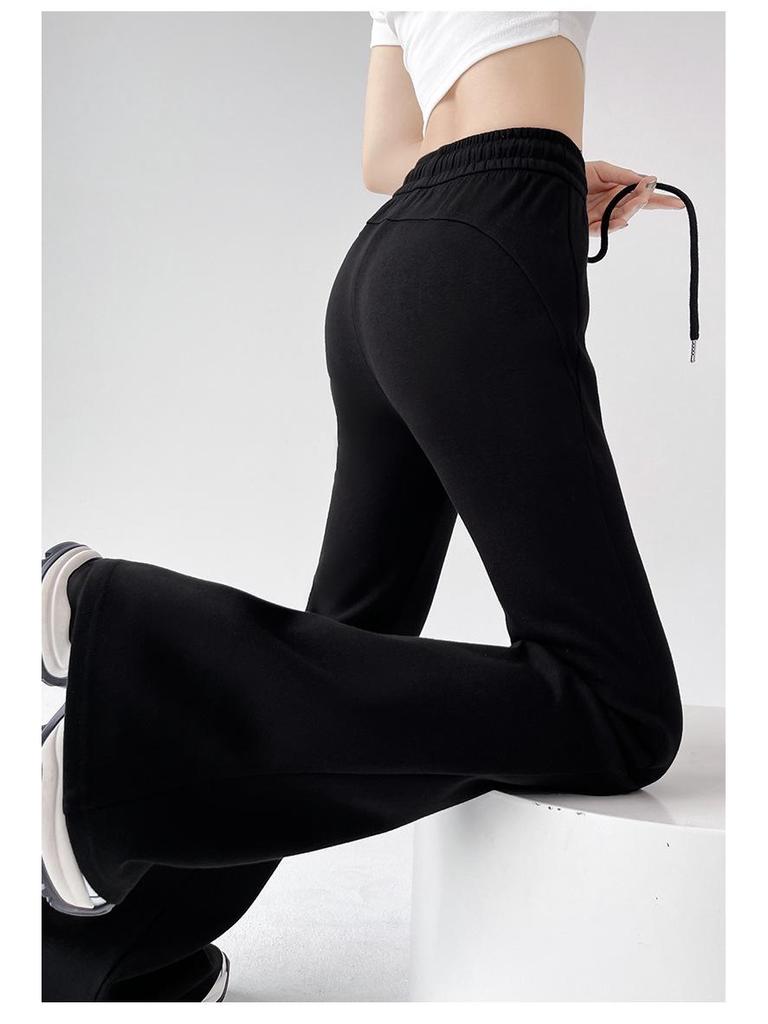 Women's High-Waisted Flared Sweatpants - Slimming Micro-Flare, Tall Fit, Spring/Autumn 2024 Collection
