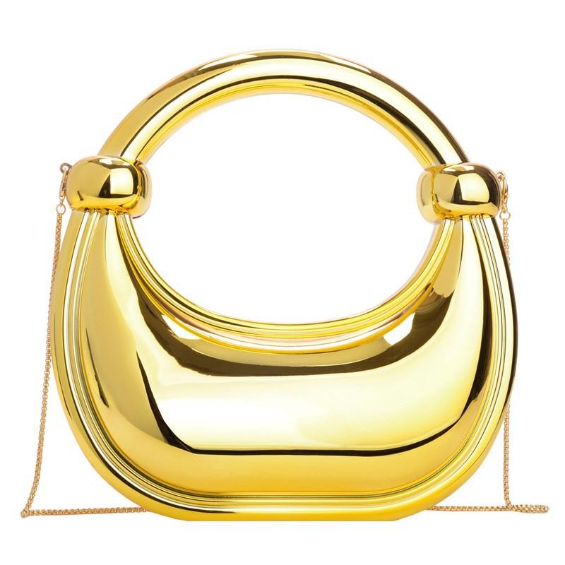2024 Fashion Trend Designer Bent Moon Box Bag New Design Color Ink Simple Banquet Handbag Makeup Acrylic Evening Clutch Bag