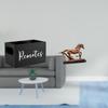 Retro Wooden Remote Holder And Horse Sculpture Figurine Organizer for Desk Table Nightstand Couch