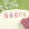 Gradient Christmas Nail Art Stickers: Short, High-End Wear-On Fake Nail Tips