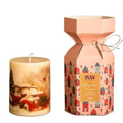 Ev Dekorasyonu ve Noel Magnolia İçin Kokulu Sütun Mum | 1 Adet 3X4 İnç Tasarımcı Soya Mumu 390Gm Kokulu Mumlar Sevgililer Günü Hediyesi