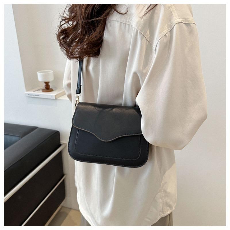 Solid Color Simple Minimalist Women Single Shoulder Crossbody Small Square Bag