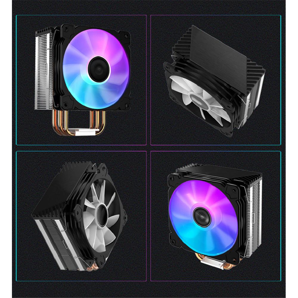 Tower CPU radiator colorful streamer 4 heat pipe temperature control  CPU Air Cooler