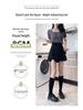 2025 Black Plus Size High Waist Slimming A-Line Slit Short Skirt for Women