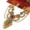 Vintage Ethnic Style Necklace Geometric Tibetan Metal Necklace Fashion Sweater Chains  Women