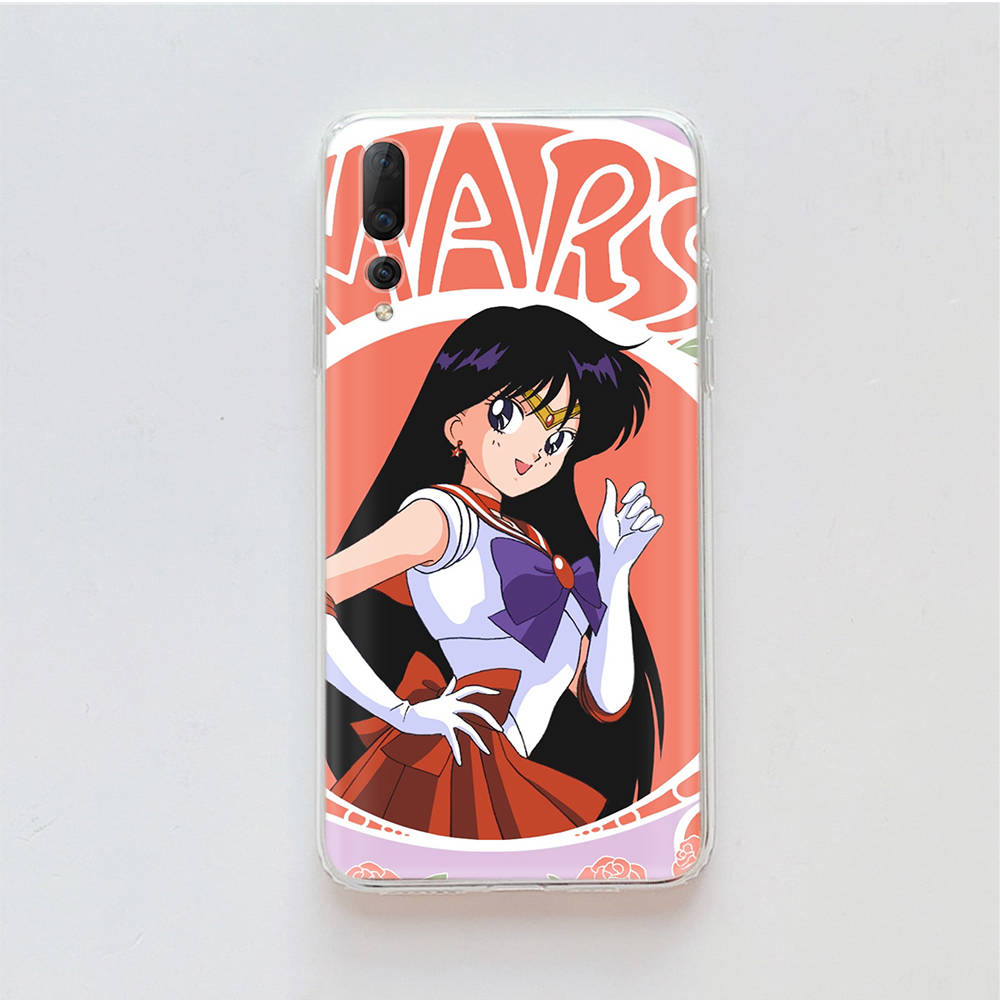 Transparent Case for Samsung A04 A14 A23 M33 M53 Realme 10 9 C35 C55 VIVO X80 Infinix Hot 30 Note 11 Tecno Spark 8P Pro W-67 Sailor Moon Girls