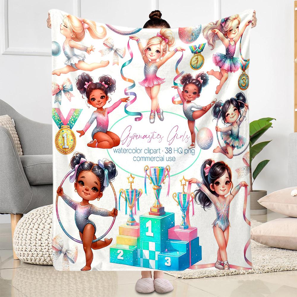 Gymnastics Art Quotes Blankets Are Suitable for Living Rooms, Bedrooms, Camping, and Other Places, Making Them an Ideal Choice for Gifts.