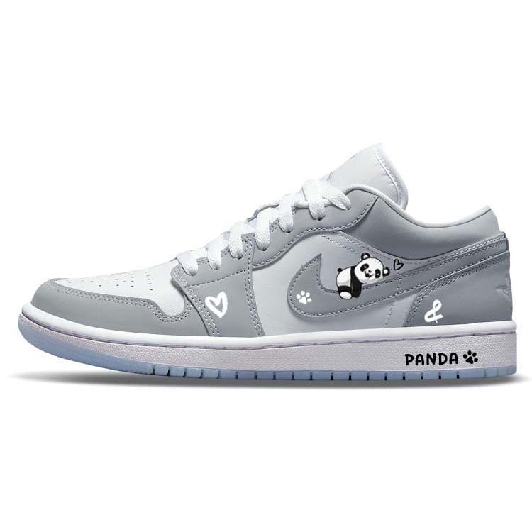 Jordan Air Jordan 1 Low Top Vintage Basketball Shoes Women's Gray White DC0774-105(Team56-)