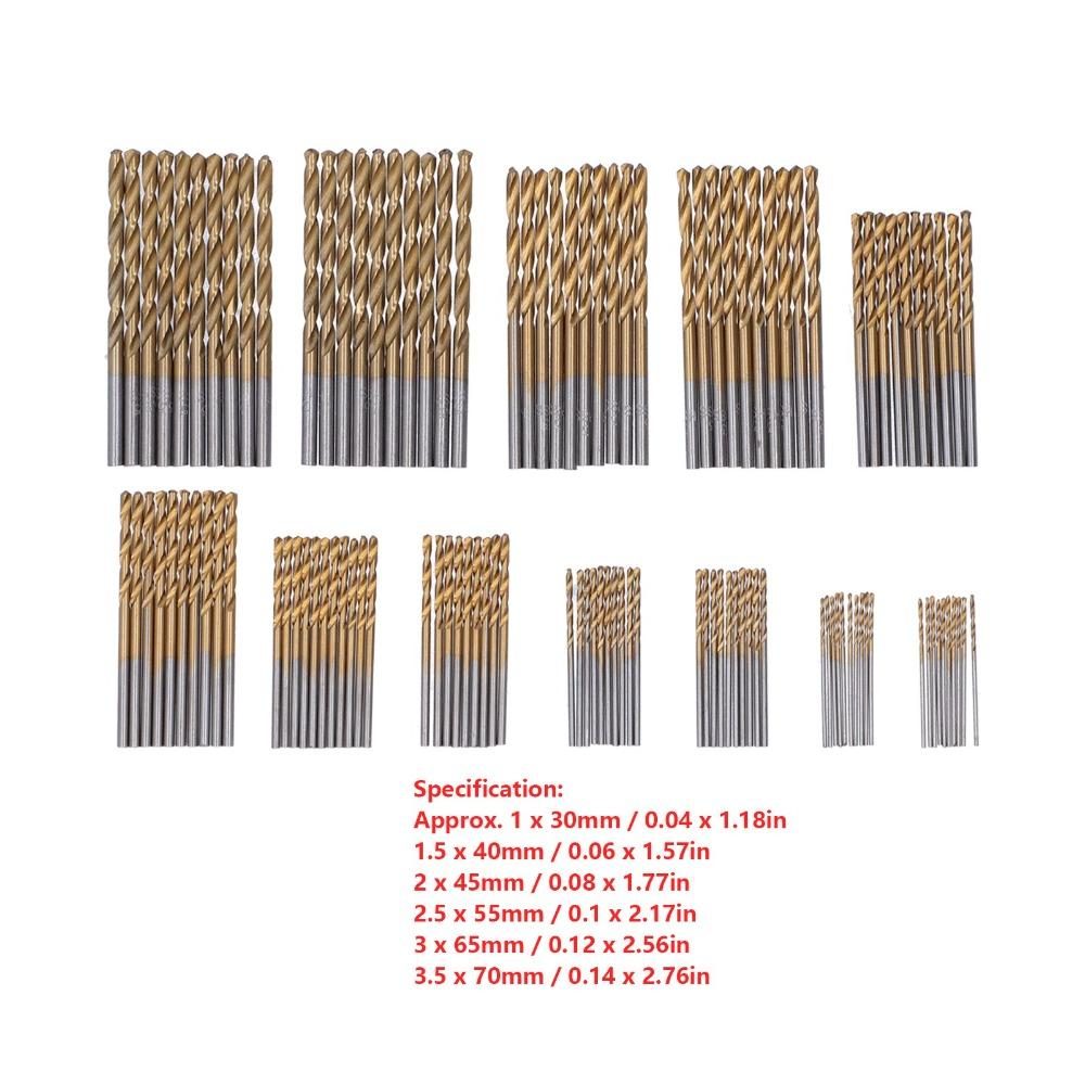 120 Stück Sechs Größen HSS-Bohrer 1/1,5/2/2,5/3/3,5 mm Bohrer-Set Metallbohren