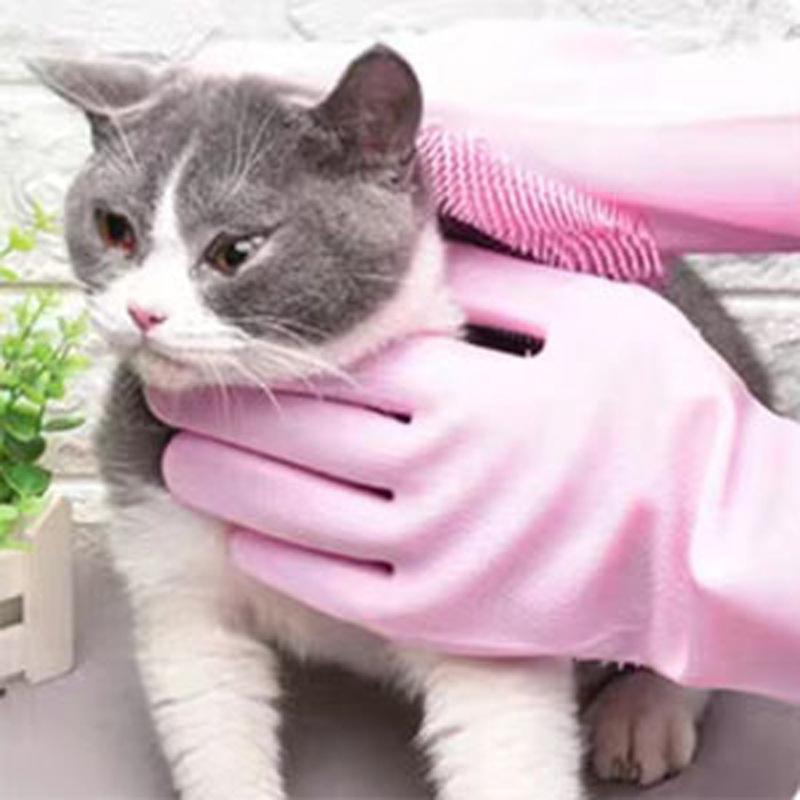 Pet Grooming Gloves for Dogs and Cats Silicone Bathing Shampoo Scrubber Dishwashing Cleaning Glove Multi-functional Gloves
