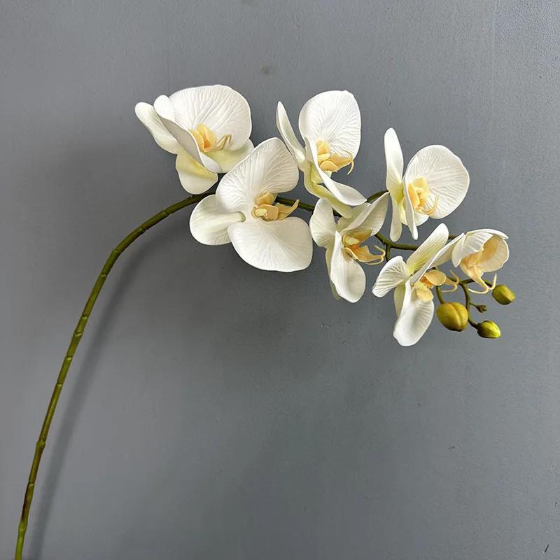 Künstlicher Schmetterlingsorchideen-Zweig mit Real-Touch-Kunstblume Hoteldekoration Silikon-Baumwolle Phalaenopsis Simulationsblumen