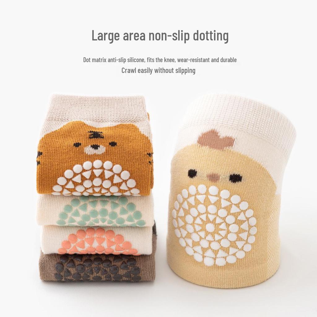 Raně podzimní dětská protiskluzová sada podkolenek na lezení, dětské chrániče kolen a ponožky s protiskluzovými body.