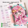 Drawing-specific Ballpoint Pen Labeled Notebook with Press-down Cartoon Soft Grip Colored Pen for Students
