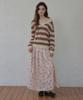 Aueonoseuteljia Hairy Stripe V-Neck Knit_Brick Mocha(Oc26Kn13)