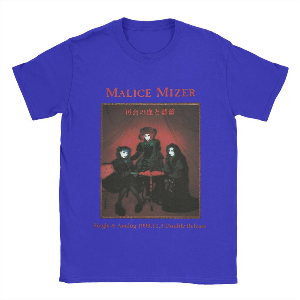 Modne koszulki Malice Mizer dla mężczyzn z okrągłym dekoltem, 100% bawełna, koszulka promocyjna, t-shirt z krótkim rękawem, nadrukowane topy