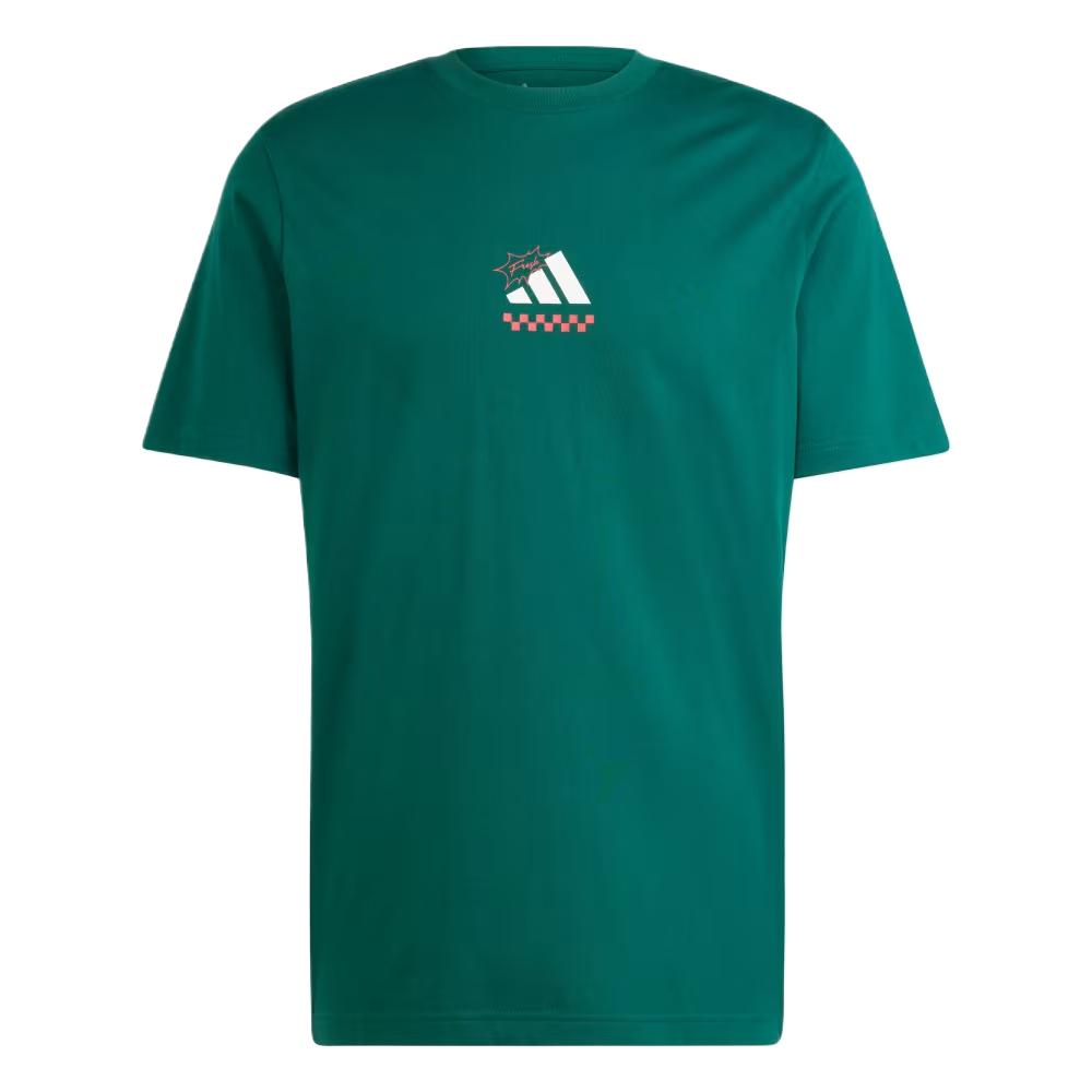 

Adidas Sportswear Series Round Neck Comfortable Versatile Printed Short Sleeve T-Shirt Men Tops Academy-Green JJ4017 S