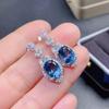 100% Natural Sapphire Earrings Genuine 925 Sterling Silver Earring Exquisite Gifts For Women Luxury Bridal Wedding Jewelry