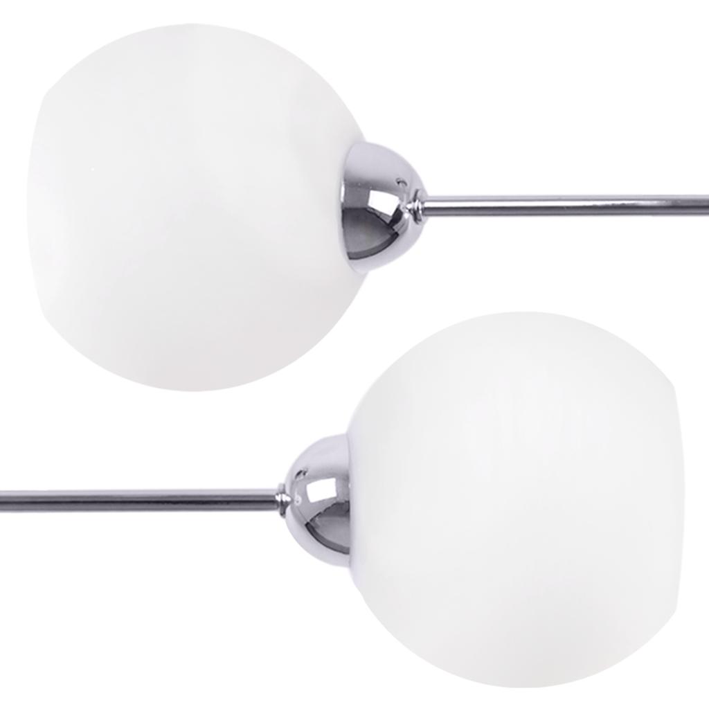 Asturia Deckenleuchte Chrom 2-flammig Weißer Lampenschirm E27