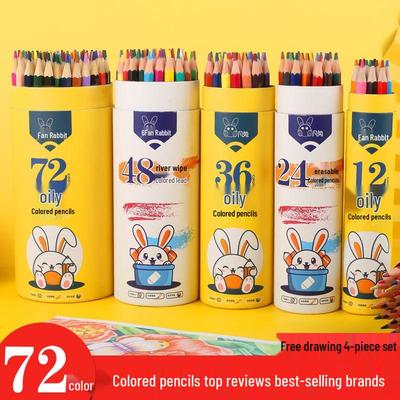 Erasable Water-Soluble Colored Pencils Set: 12 or 72 Colors with Paintbrush for Hand-Painted Art.