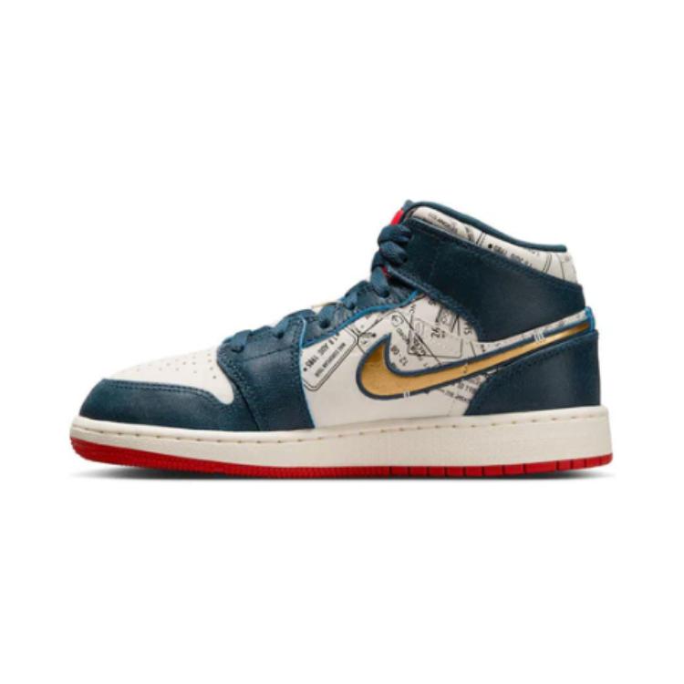 

New Jordan Kids Air Jordan 1 Mid SE Take Flight Sneakers FN1352-400 32
