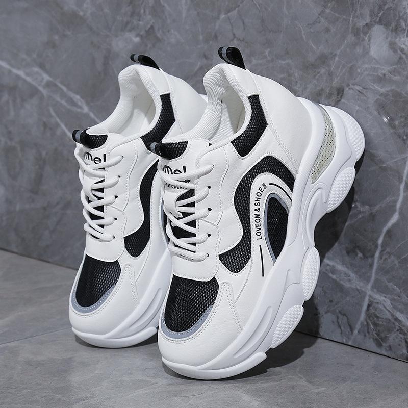 Innere Höhenzunahme Dad Shoes Damen Frühling und Herbst 2025 neu vielseitig kleinlich dicksohlig atmungsaktiv lässig Sport kleine weiße Schuhe