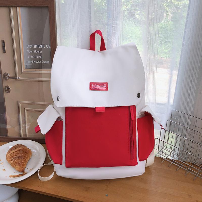 Новый школьный рюкзак женский старшеклассник студент колледжа японский большая вместимость универсальный рюкзак рюкзак высокий стиль красный