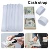 300Pcs Money Bands Bundles Self Sealing Professional Durable White Blank Paper Cash Straps Wrappers Supermarket Accountant Bank Supplies
