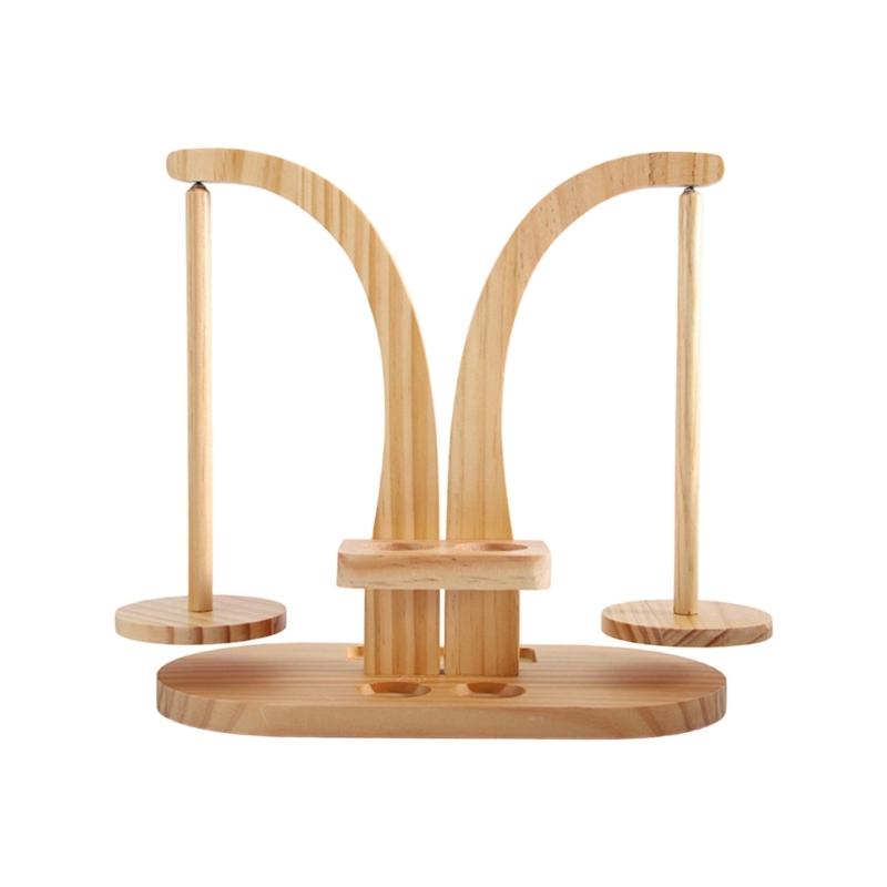 Multifunctionele Roterende Garenspoel Organizer Stand Magnetische Houten Garenhouder voor Naaien Haak Breien Project
