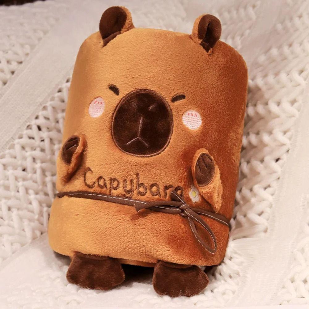 Warm Capybara Blanket Wearable Capybara Plush Roll Mat Capybara Flannel Blanket  Gift Kids