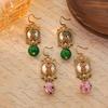 Mittelalterliche Ohrringe Palaststil Alte Farbige Glasur Jade-Schnur Vintage China-Chic Fortgeschrittener Sinn Neues Chinesisch