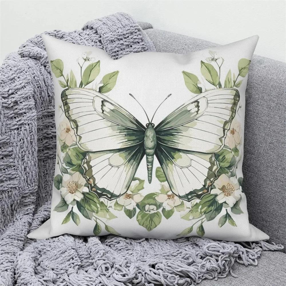 Home Decoration Cushion Cover Butterfly Flower Pillow Cover Sofa Car Decoration Pillow Cover
