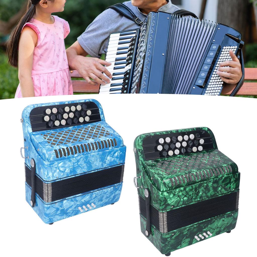 22 Key 8 Bass Accordion Professional Anti Slip Sensitive Button Accordion Musical Instrument with St