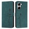 For Xiaomi Redmi Turbo 4 5G/Poco X7 Pro 5G Case Viewing Stand PU Leather Phone Cover Imprinted Heart Pattern