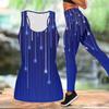 Shining Diamond Printed Yoga Outfit for Women Fashion Workout Leggings Fitness Sports Casual Yoga Set Sports Suit