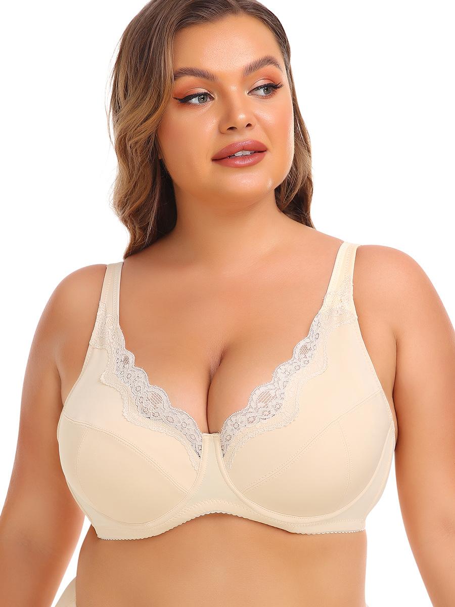 

Underwire Lace Jacquard Foreign Trade Plus Size Bra, BCDEF Cups Tight Shaping Corset Lingerie 6XL