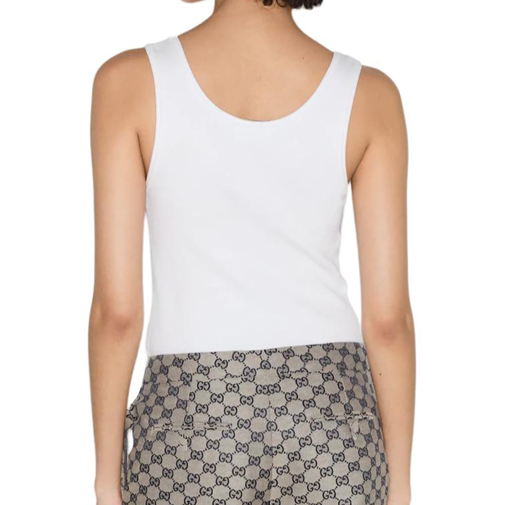Gucci Rib Cotton GUCCI Print Tank Top White 790344-XJGL4-9474