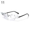 Novel Maple Leaf Shape Sunglasses for Women Metal Rimless Sun Glasses Retro Party Decorative Unique Street Catwalk Prom Eyewear