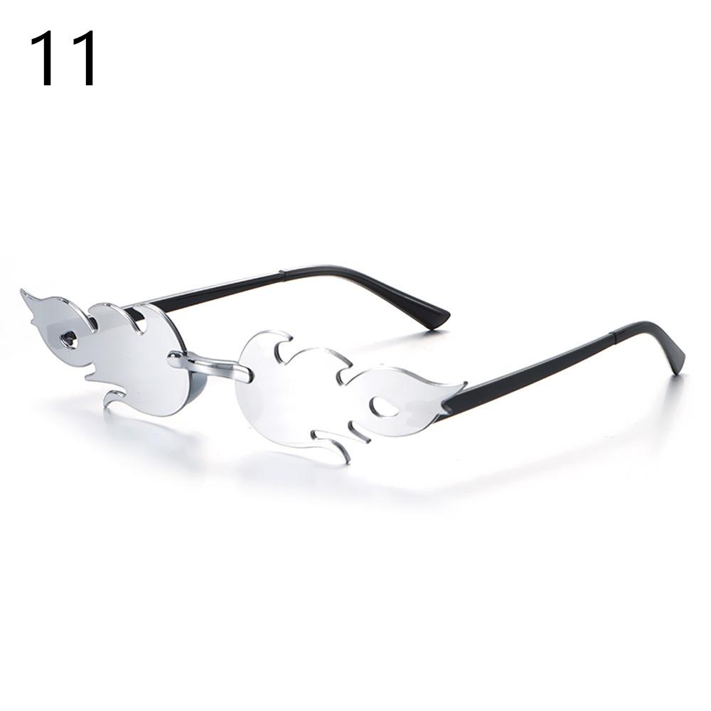 Novel Maple Leaf Shape Sunglasses for Women Metal Rimless Sun Glasses Retro Party Decorative Unique Street Catwalk Prom Eyewear