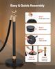 VEVOR Stanchion Post, 8 Pcs Crowd Control Barrier Set with 6 Black Velvet Ropes